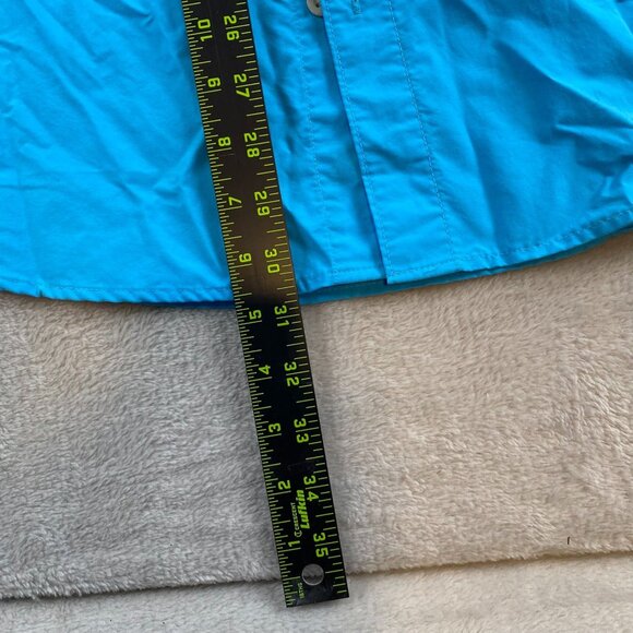 Columbia Men's Fishing Shirt Size XL PFG Blue Short Sleeve Caped Vented Camping - Picture 3 of 12